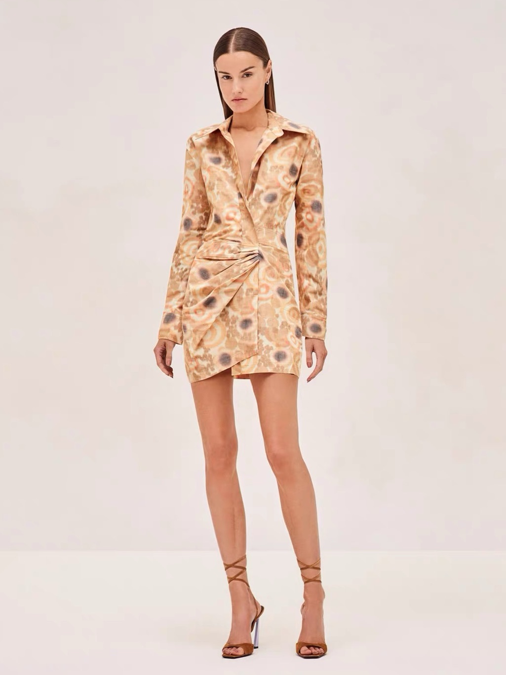 Alexis Nordeen Warp-Print Shirtdress, Xxs S M